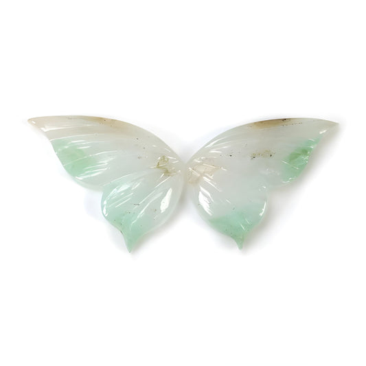 Chrysoprase Gemstone Butterfly Carving