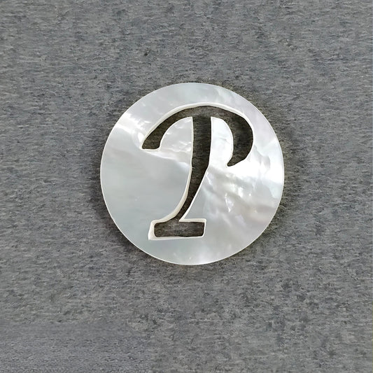 mother of pearl Letter 'P' Round carving