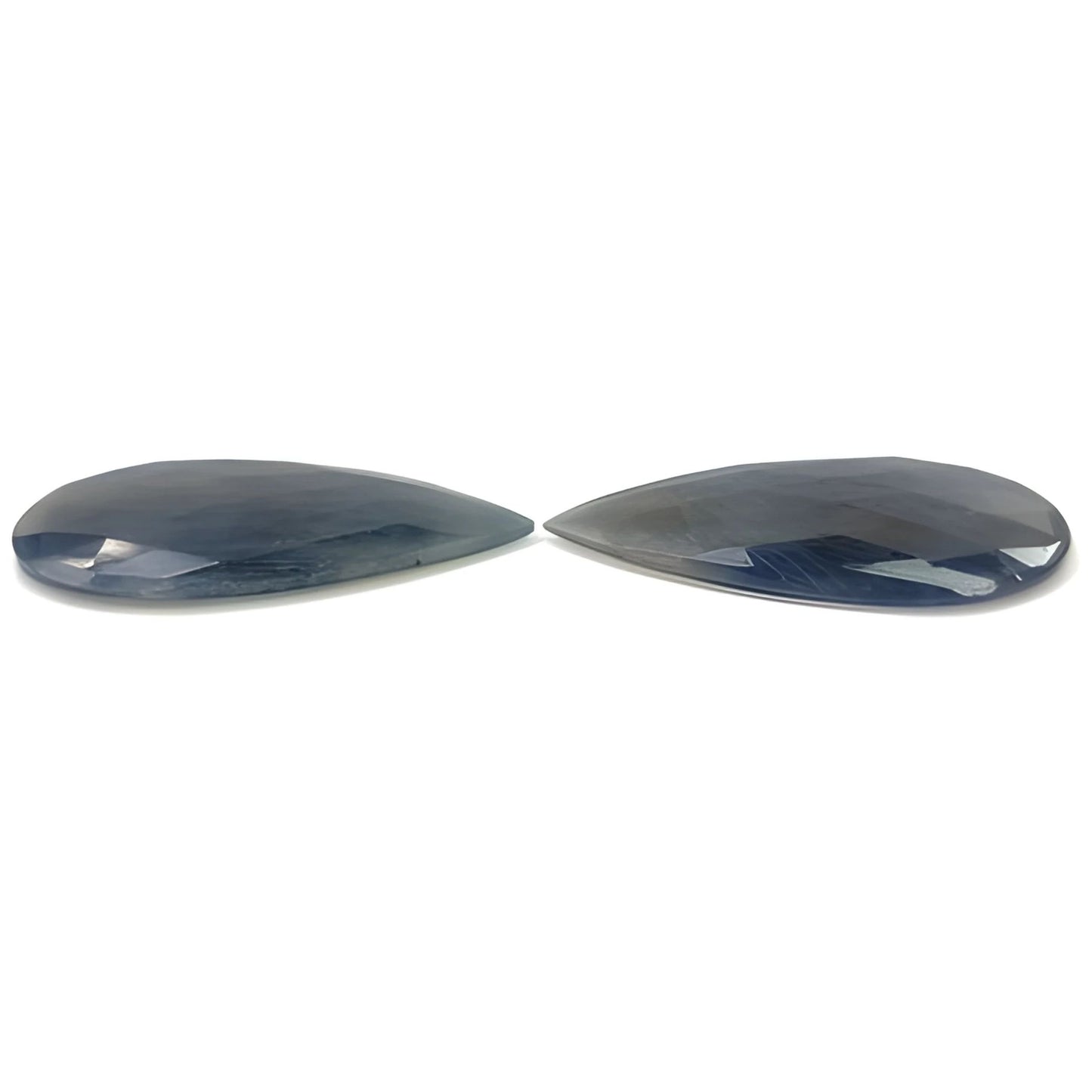 38.50cts Natural Untreated Multi Sapphire Gemstone Pear Shape Rose Cut Slices Pair
