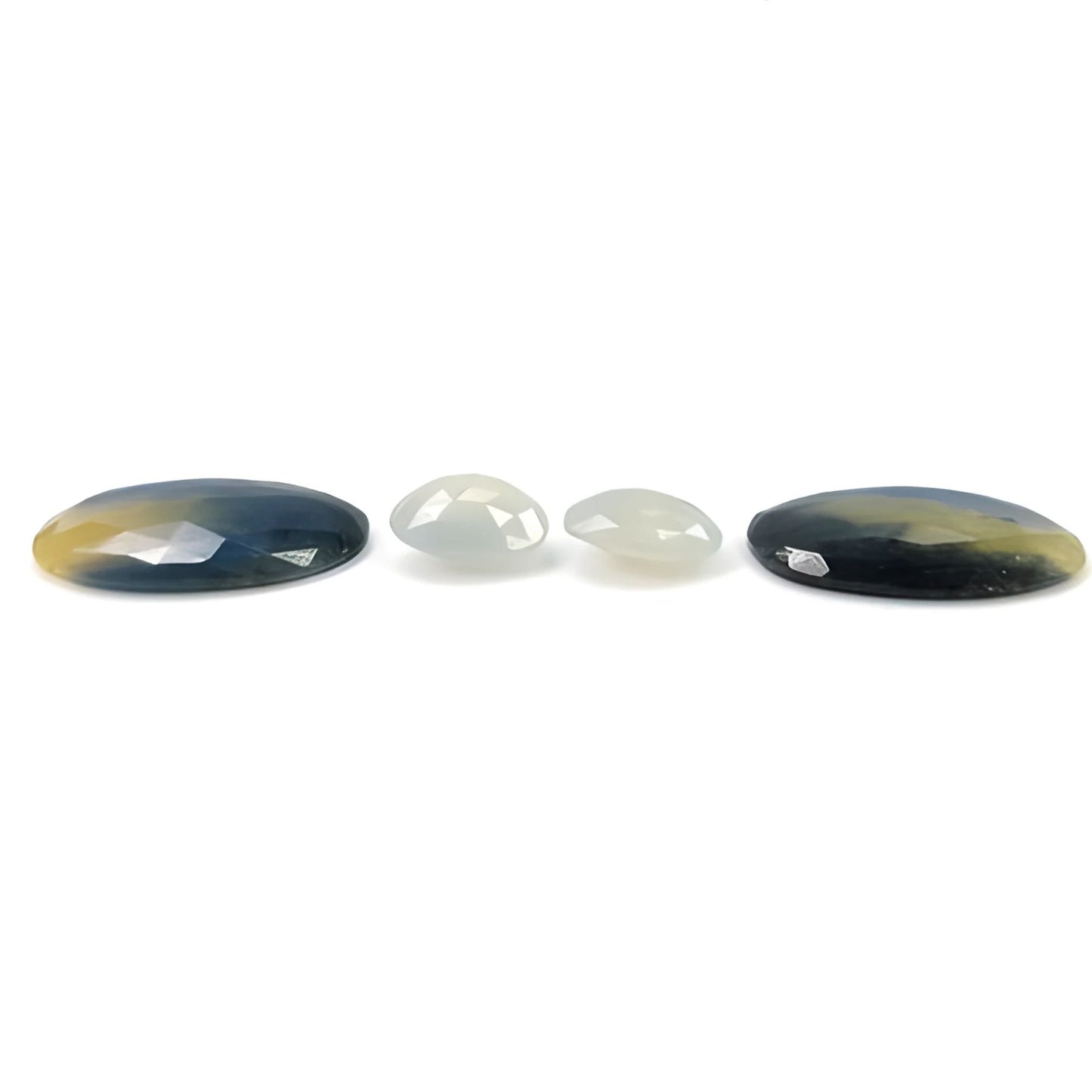 47.00cts Natural Untreated Multi Sapphire Gemstone Fancy Shape Rose Cut Slices 4pcs