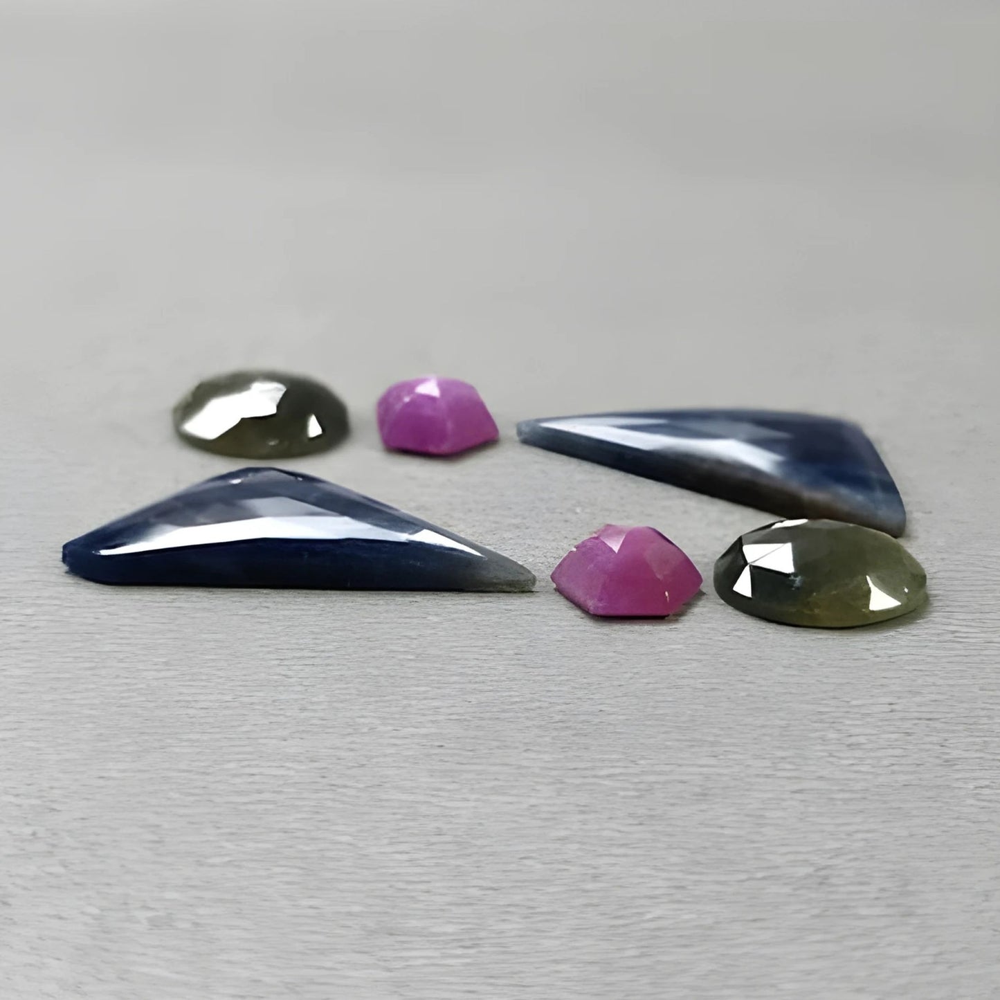 35.00cts Natural Untreated Multi Sapphire Gemstone Fancy Shape Rose Cut Slices 6pcs