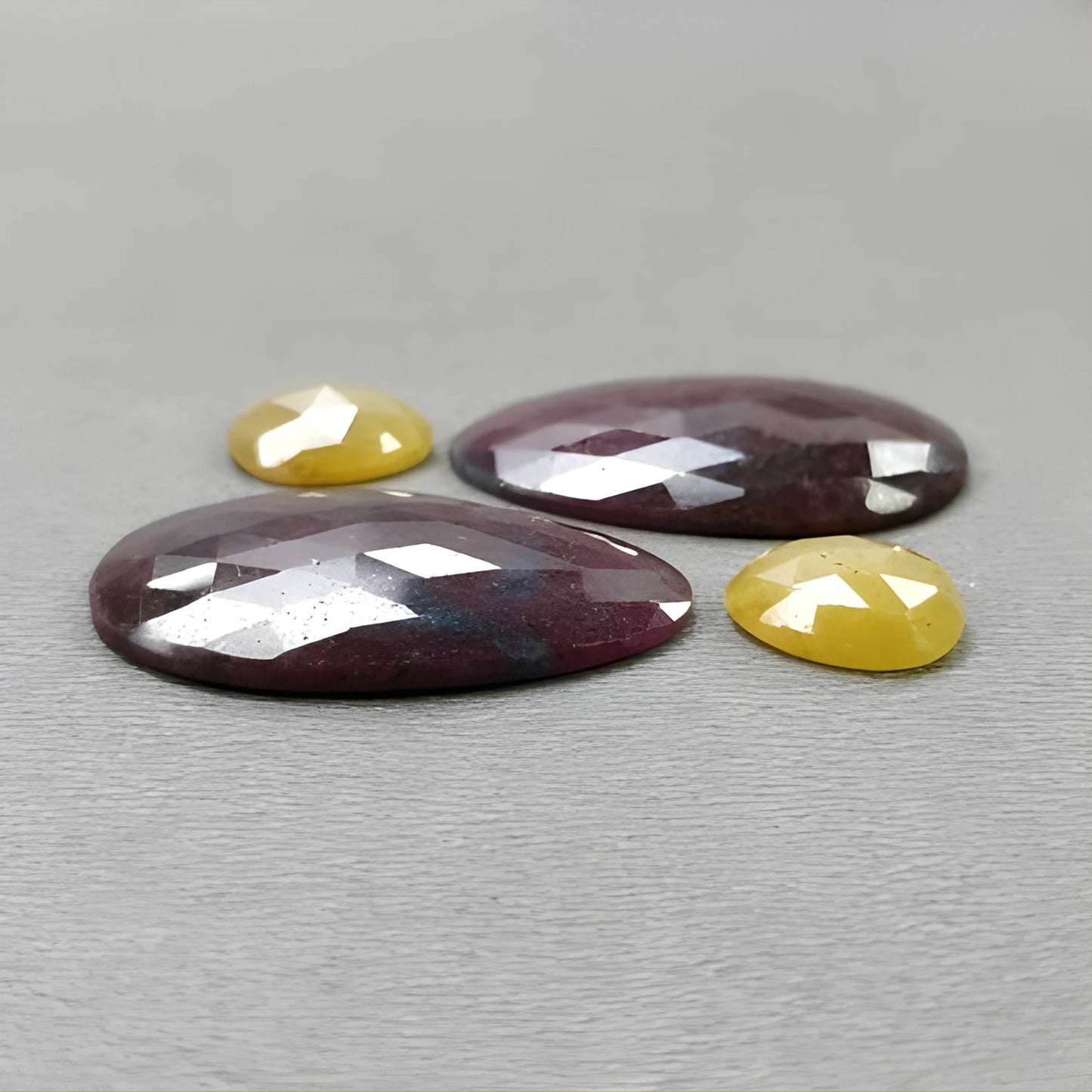 52.85cts Natural Untreated Multi Sapphire Gemstone Fancy Shape Rose Cut Slices 4pcs