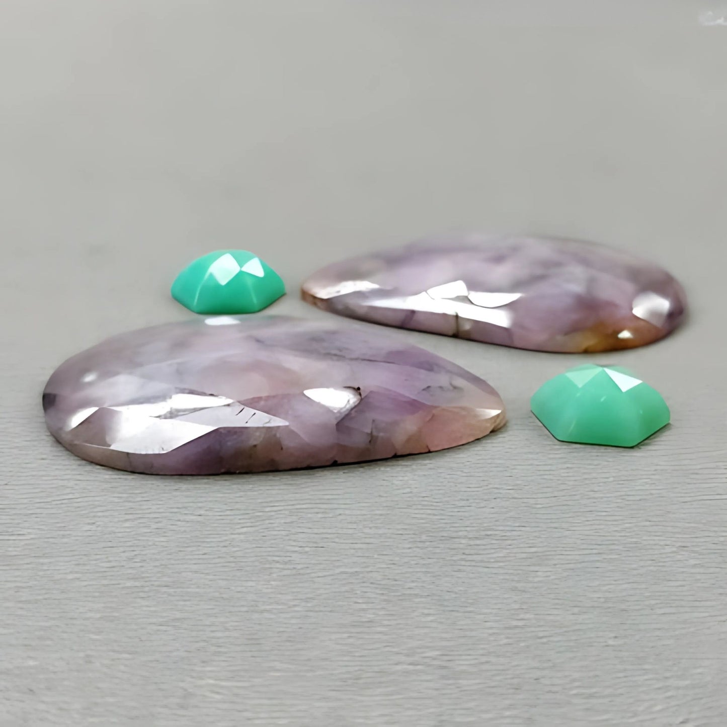 105.15cts Natural Untreated Multi Sapphire Gemstone Fancy Shape Rose Cut Slices 4pcs