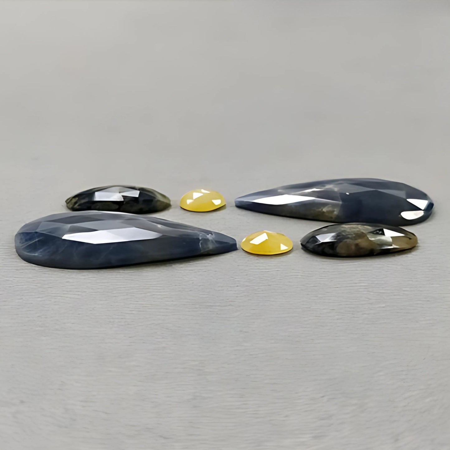 58.60cts Natural Untreated Multi Sapphire Gemstone Pear Shape Rose Cut Slices 6pcs