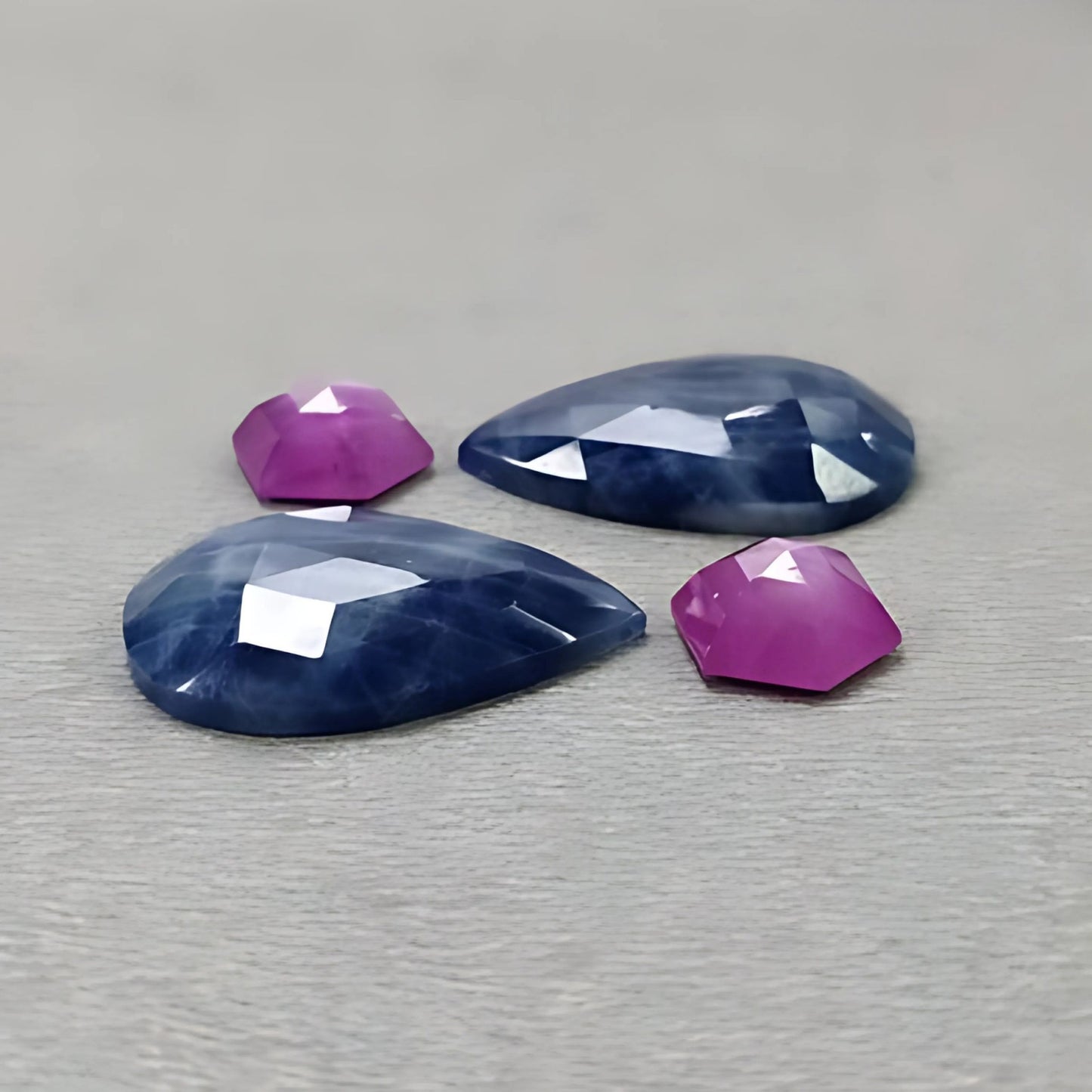 24.35cts Natural Untreated Multi Sapphire Gemstone Pear Shape Rose Cut Slices 4pcs