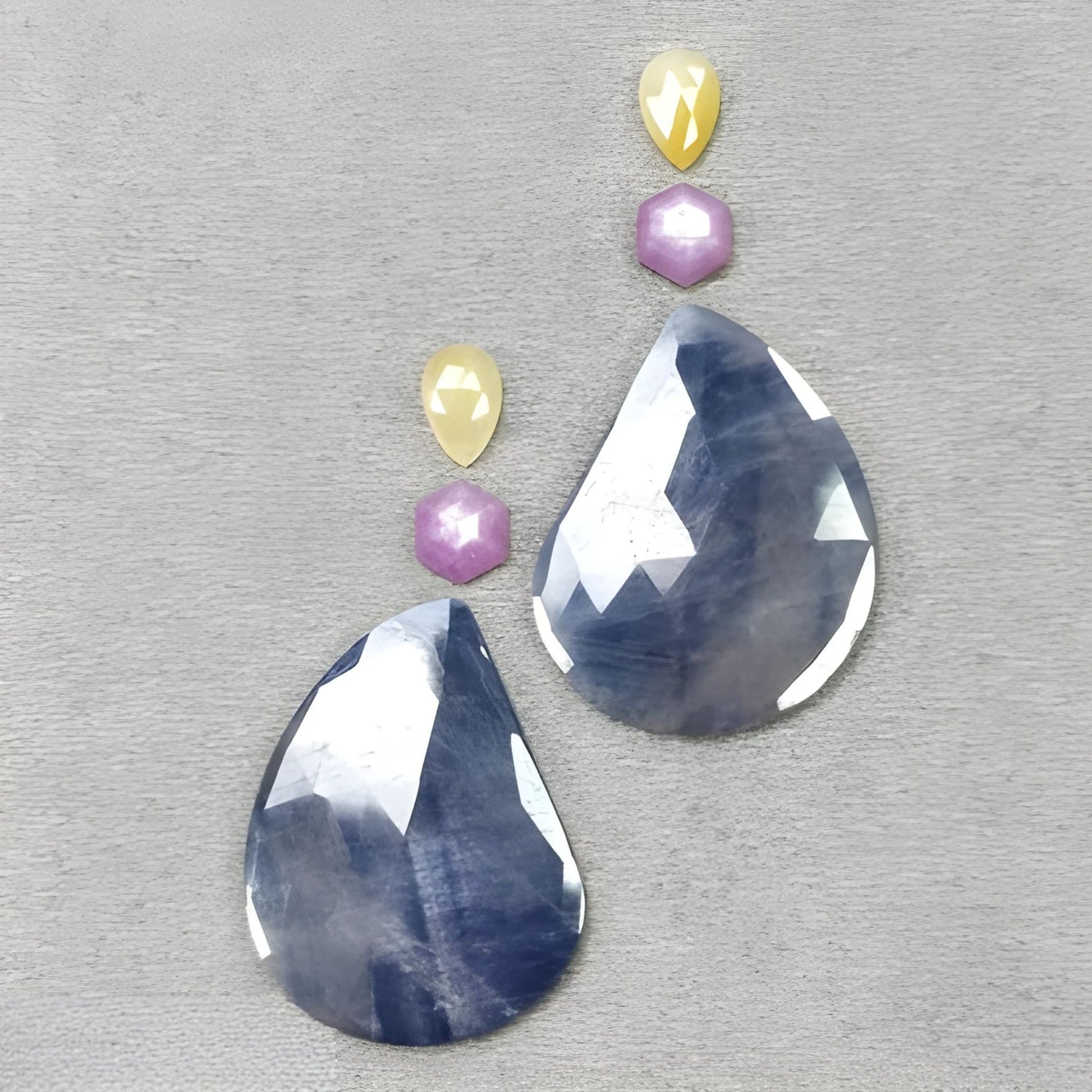 Flat Back Multi Sapphire Gemstone