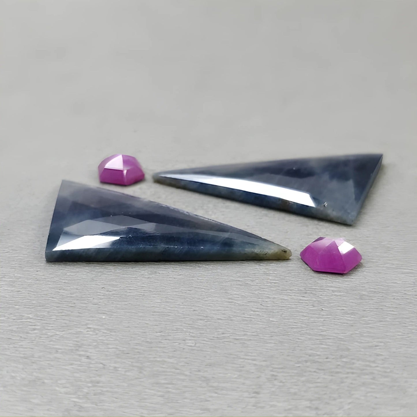 38.00cts Natural Untreated Multi Sapphire Gemstone Fancy Shape Rose Cut Slices 4pcs