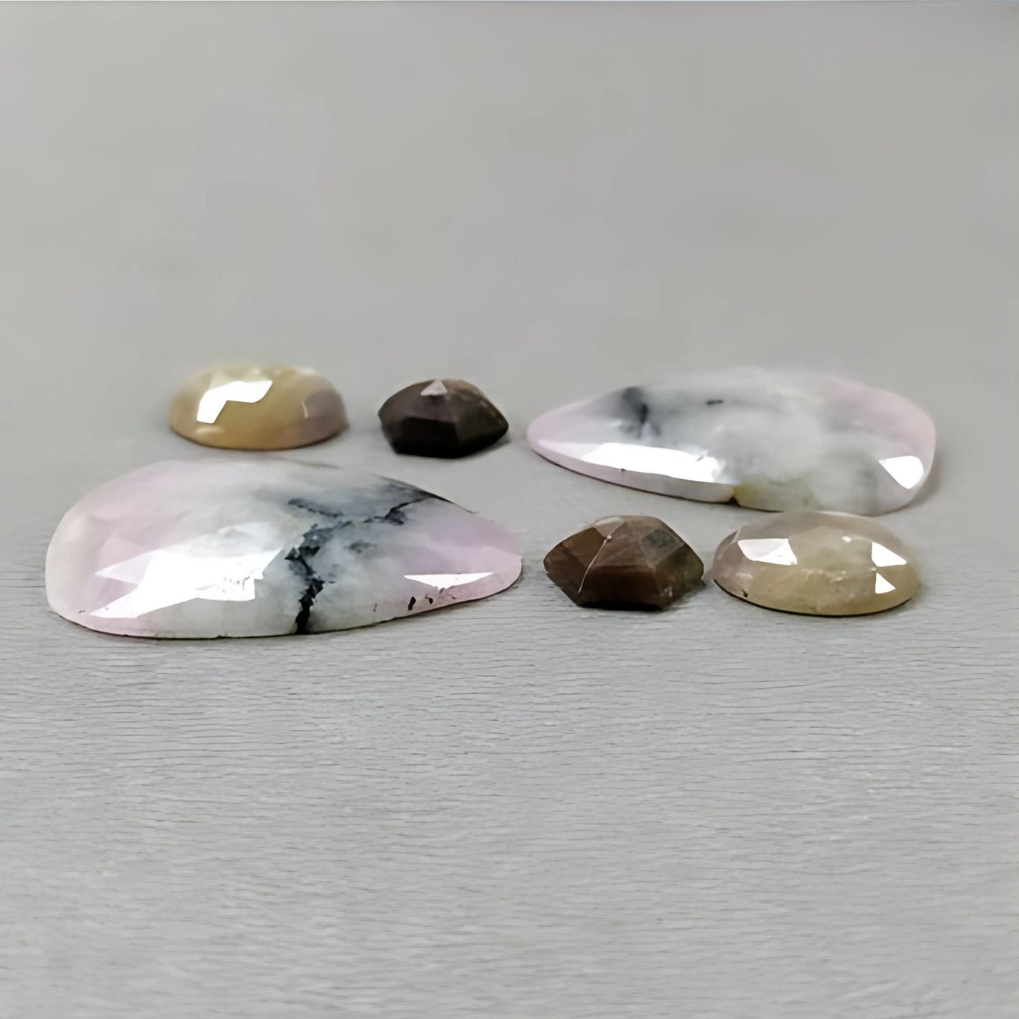 61.10cts Natural Untreated Multi Sapphire Gemstone Fancy Shape Rose Cut Slices 6pcs