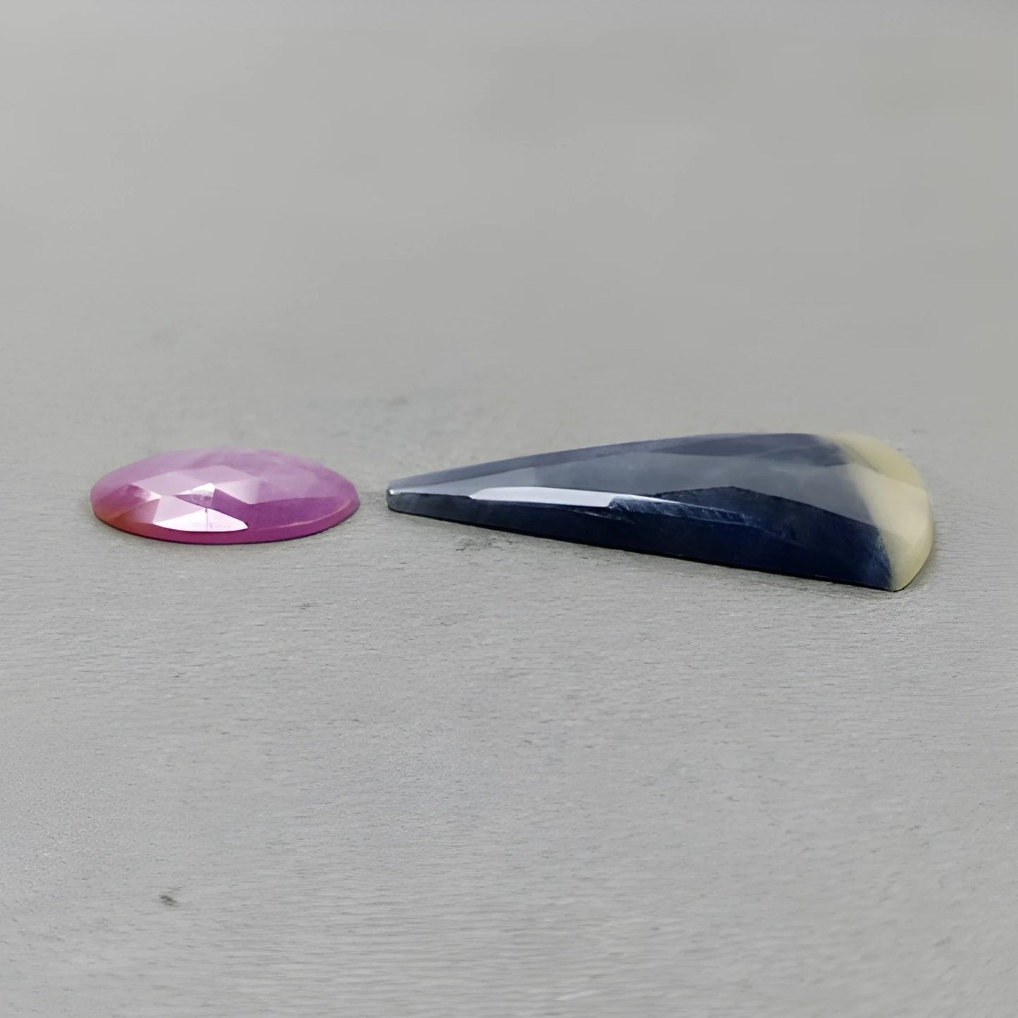 38.40cts Natural Untreated Multi Sapphire Gemstone Triangle Shape Rose Cut Slices 2pcs