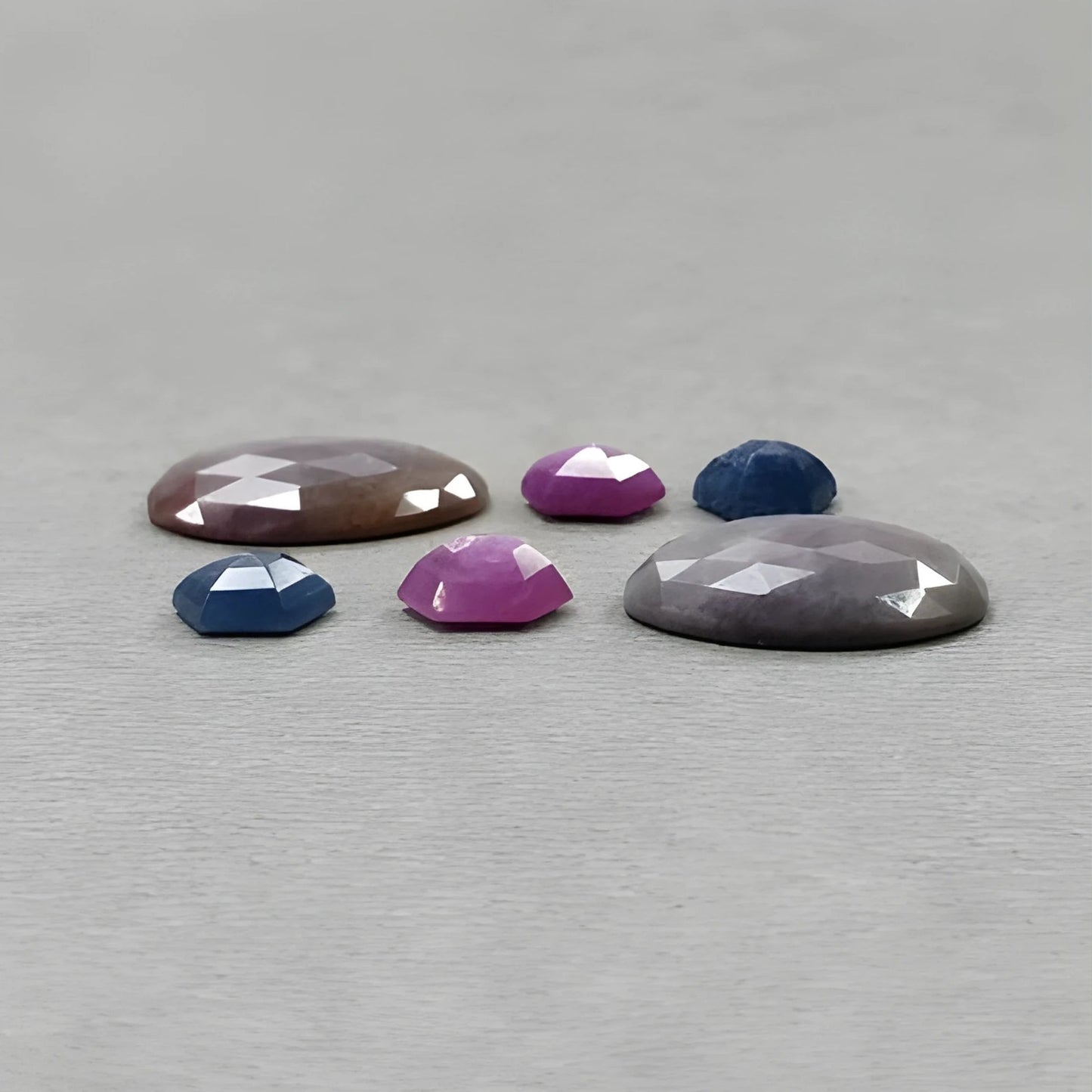 24.65cts Natural Untreated Multi Sapphire Gemstone Fancy Shape Rose Cut Slices 6pcs