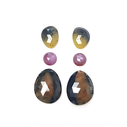 multi sapphire fancy rose cut