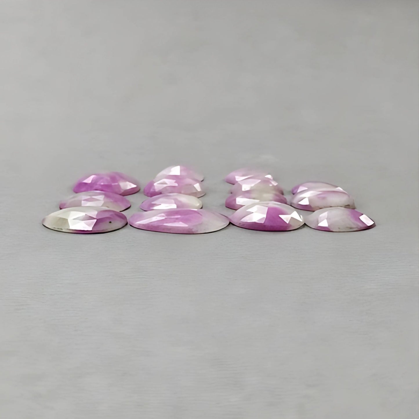 60.33cts Natural Untreated Multi Sapphire Gemstone Egg Shape Rose Cut Slices 11.5*9mm - 20*12.5mm 14pcs