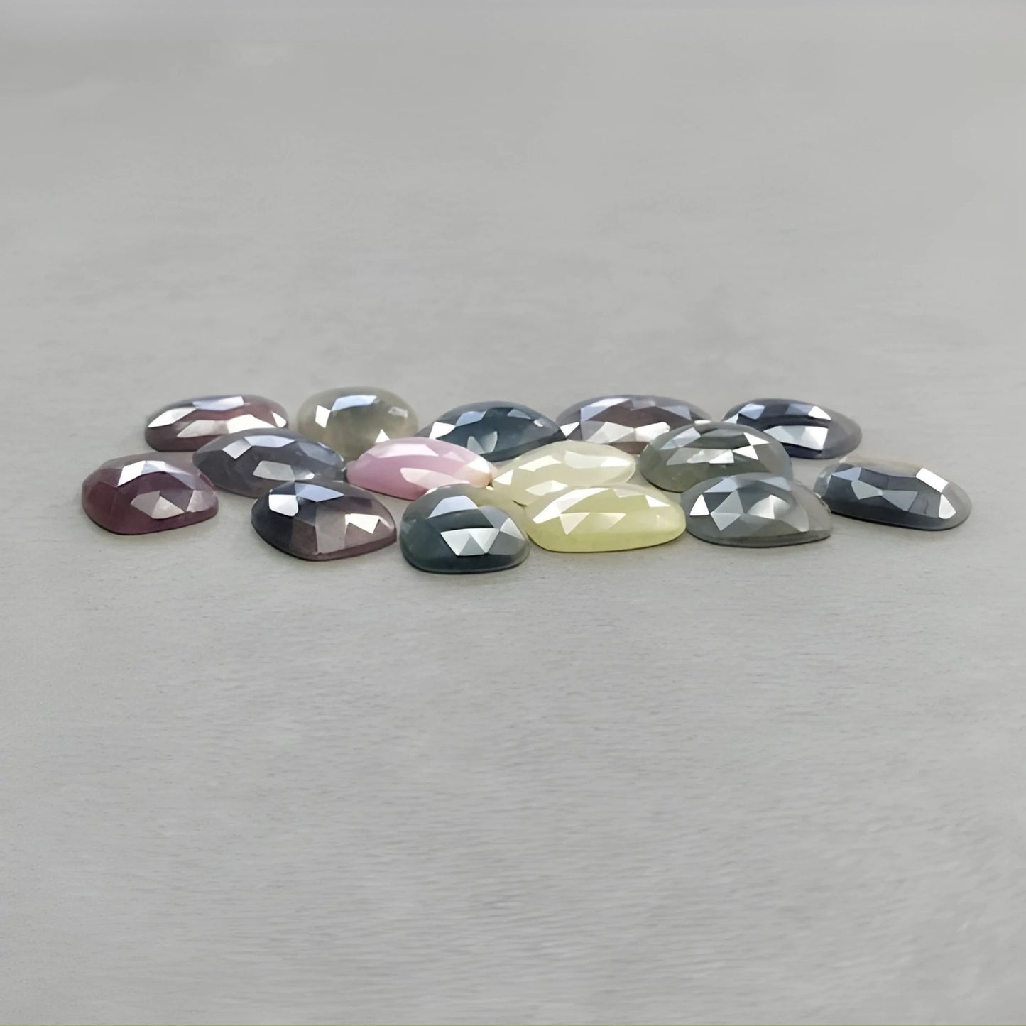 108.70cts Natural Untreated Multi Sapphire Gemstone Cushion Shape Rose Cut Slices 14*12mm - 16*13.5mm 15pcs