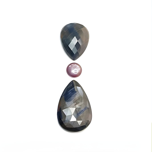 multi sapphire pear rose cut