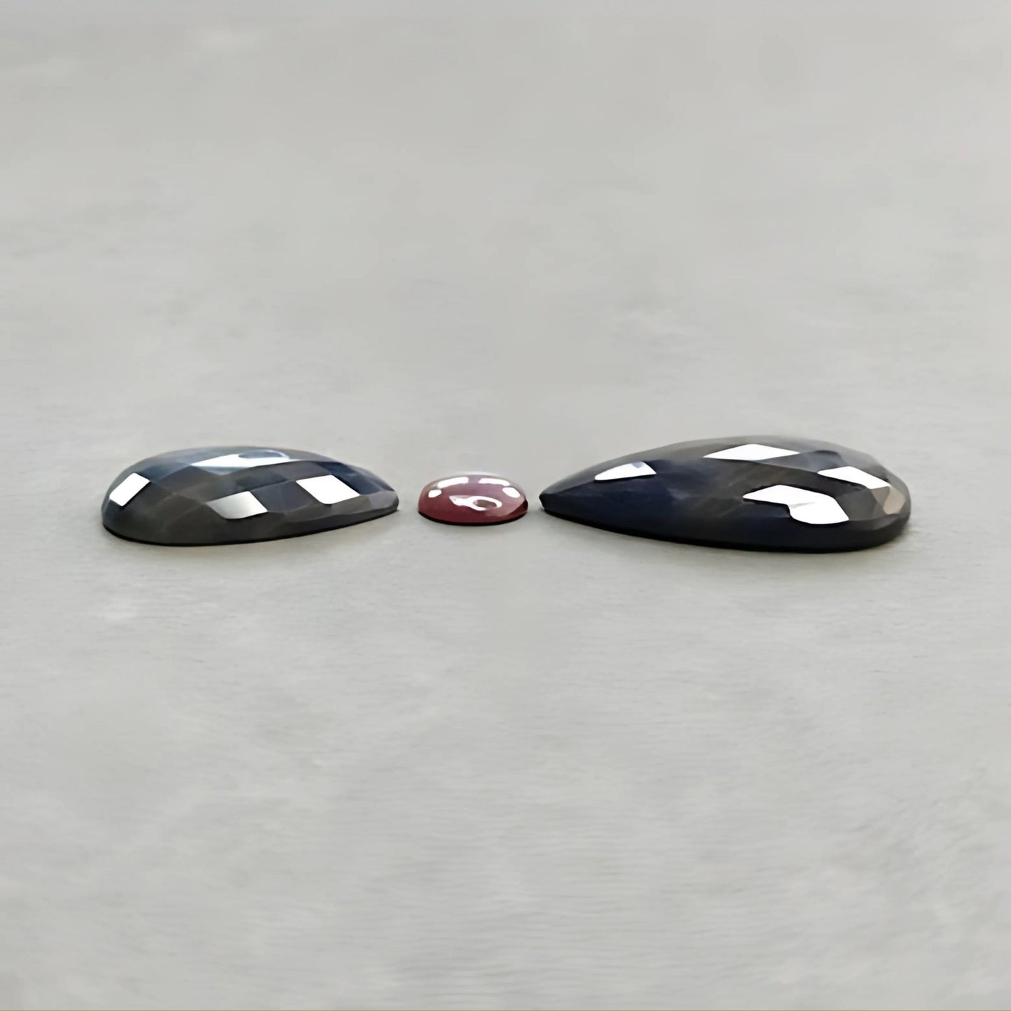 63.10cts Multi Sapphire Rose Cut Gemstone Natural Untreated Pear Shape 3pcs