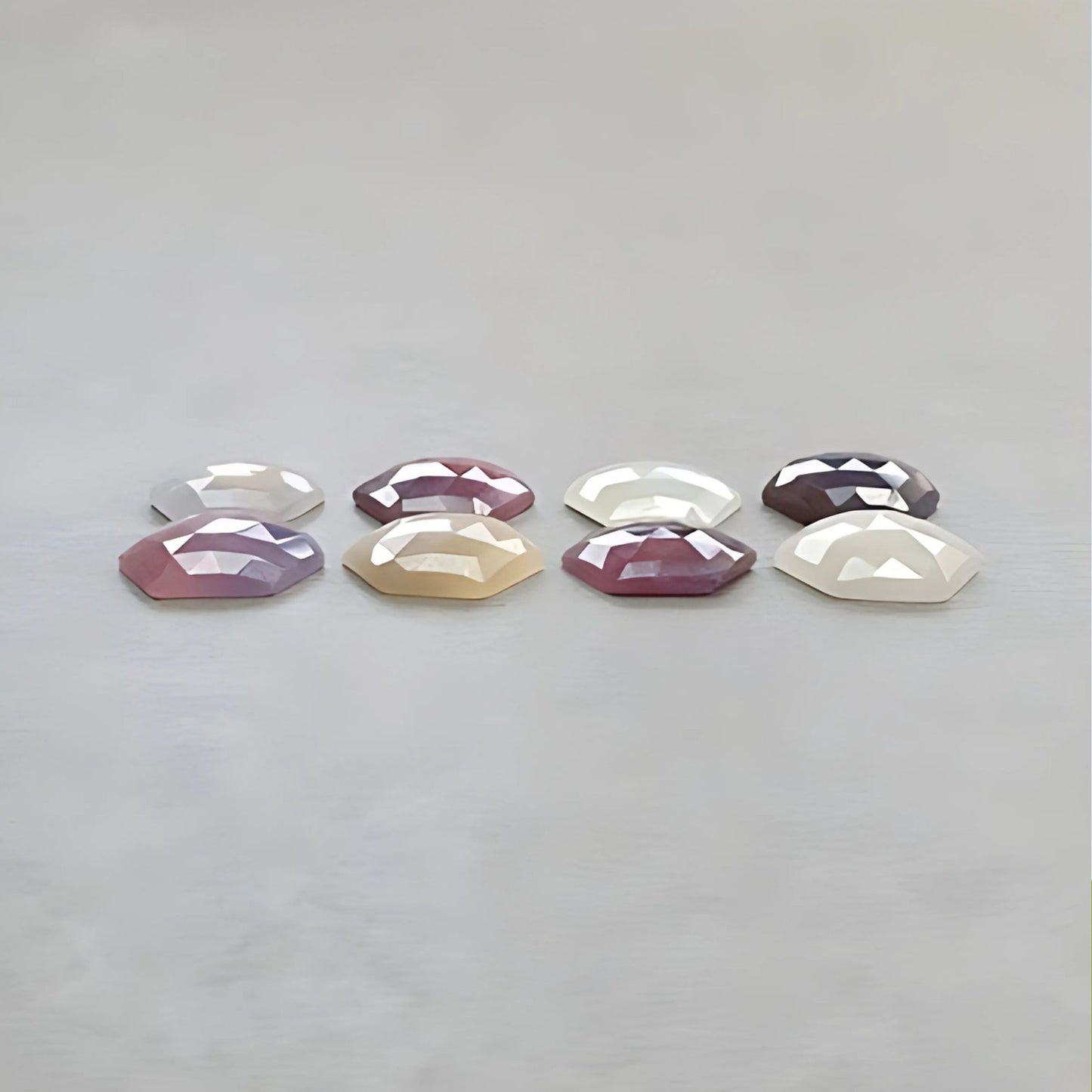 39.40cts Natural Untreated Multi Sapphire Gemstone Cushion Shape Rose Cut Slices 13*11mm 8pcs