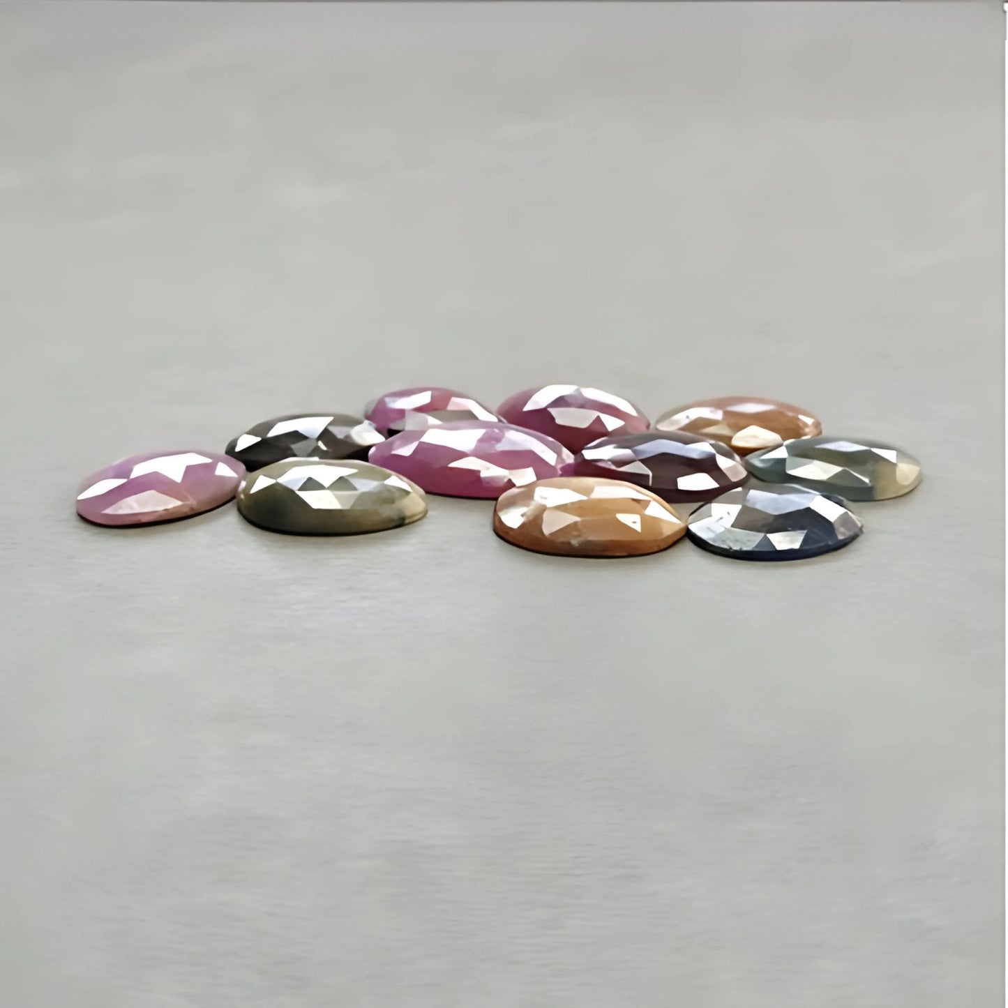 108.50cts Natural Untreated Multi Sapphire Gemstone Egg Shape Rose Cut Slices 15*12mm - 21*16mm 11pcs