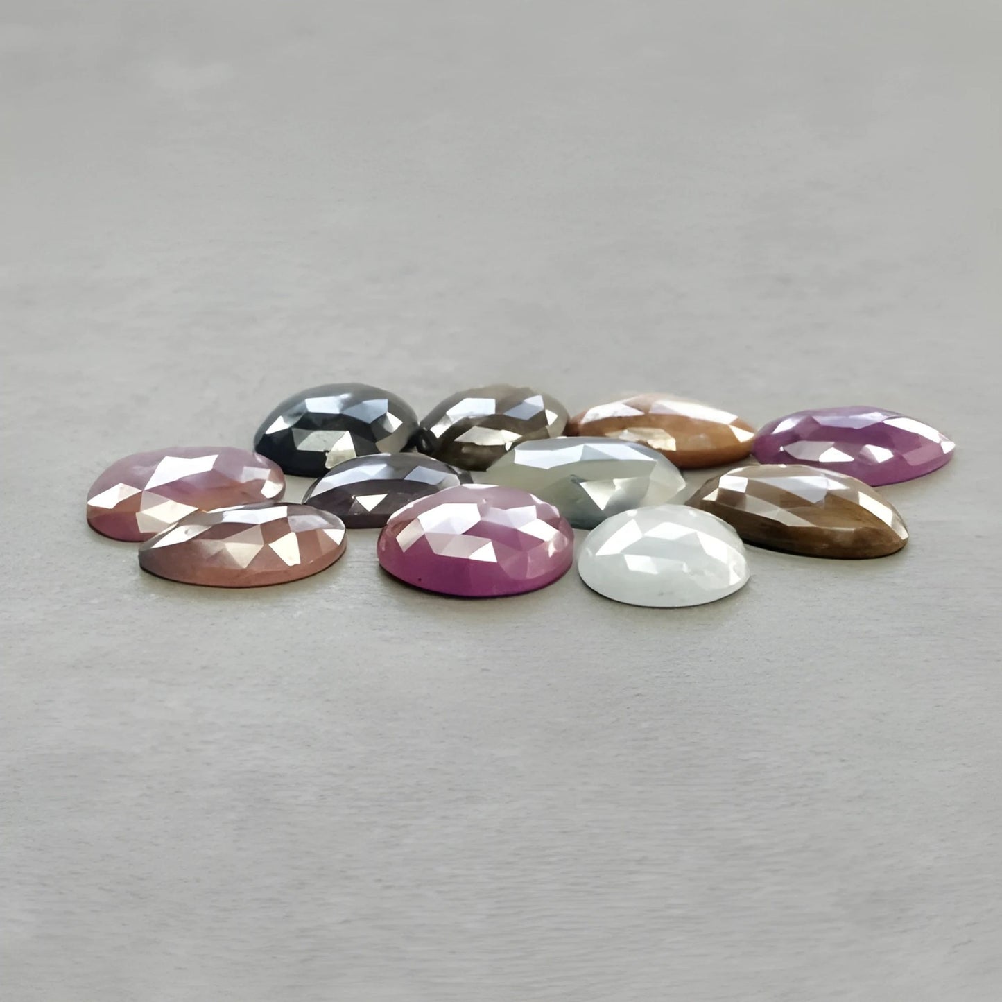 120.00cts Natural Untreated Multi Sapphire Gemstone Egg Shape Rose Cut Slices 16*12mm - 19*15mm 11pcs
