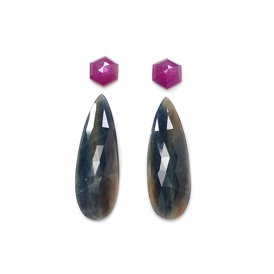 Multi Sapphire Rose Cut Slices