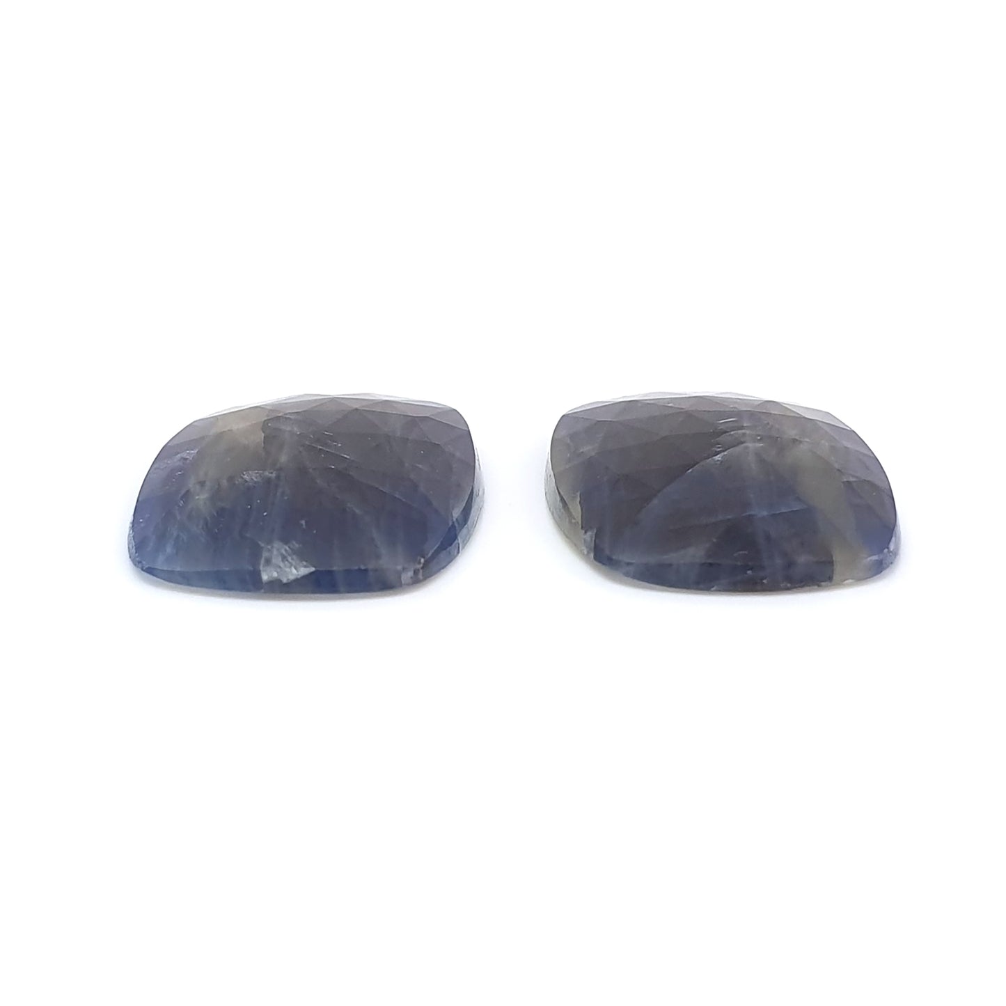 38.20cts Natural Untreated Multi Sapphire Gemstone Cushion Shape Rose Cut Slices 28*17.5mm Pair
