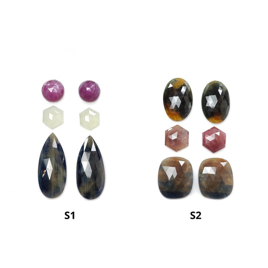 Multi Sapphire Rose Cut Slices
