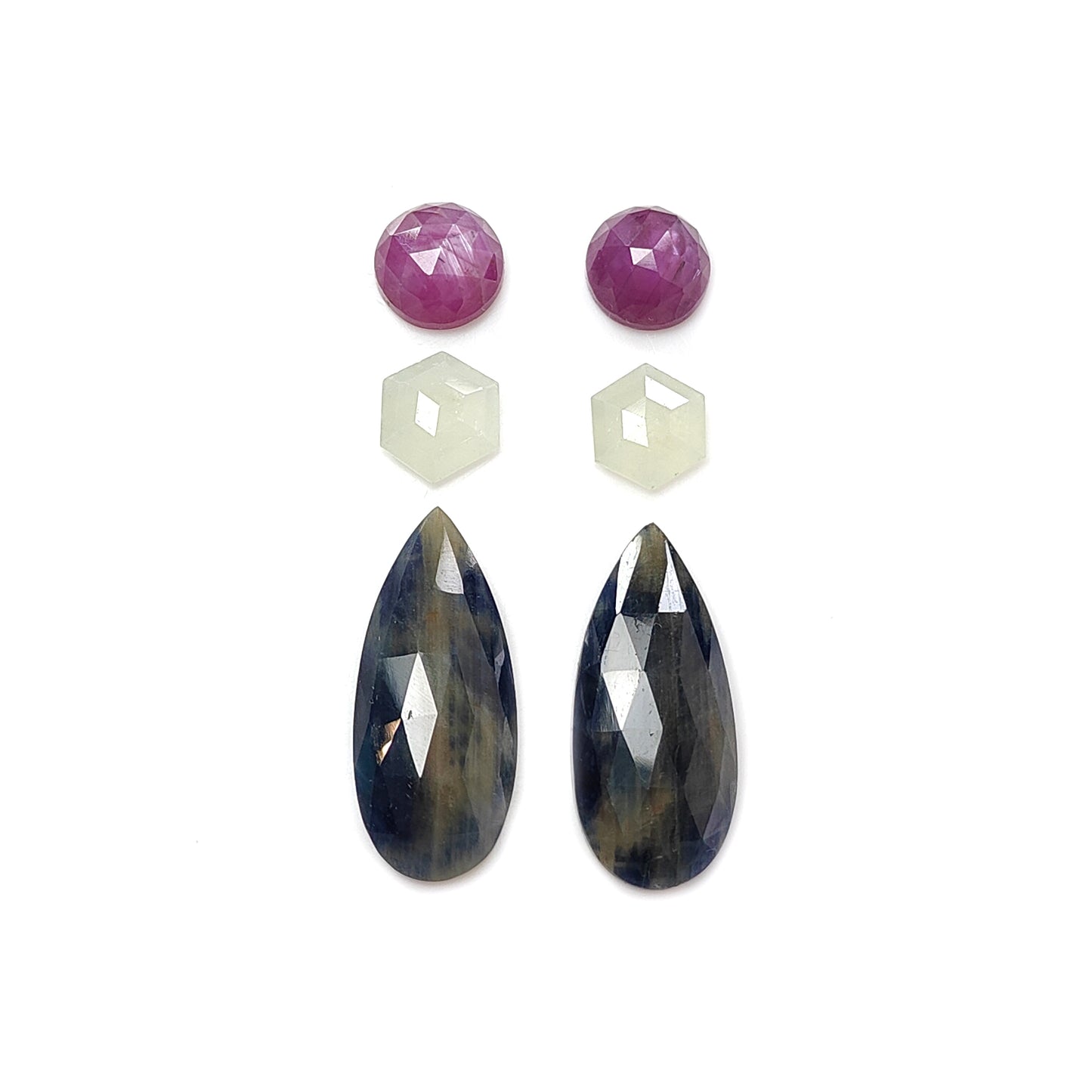 Multi Sapphire Rose Cut Slices