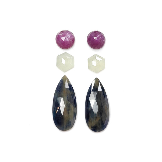 Multi Sapphire Rose Cut Slices