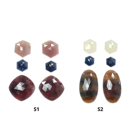 Multi Sapphire Rose Cut Slices