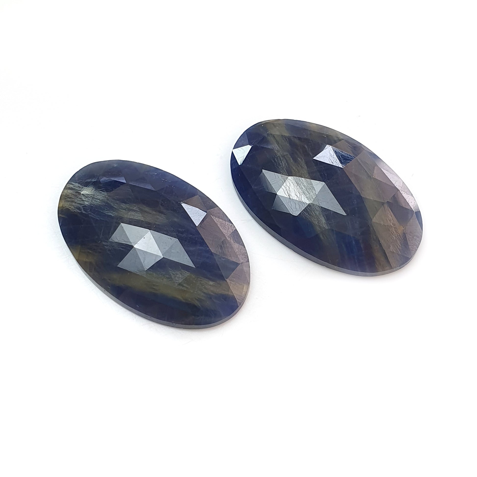 Sapphire Oval Rose Cut Slices