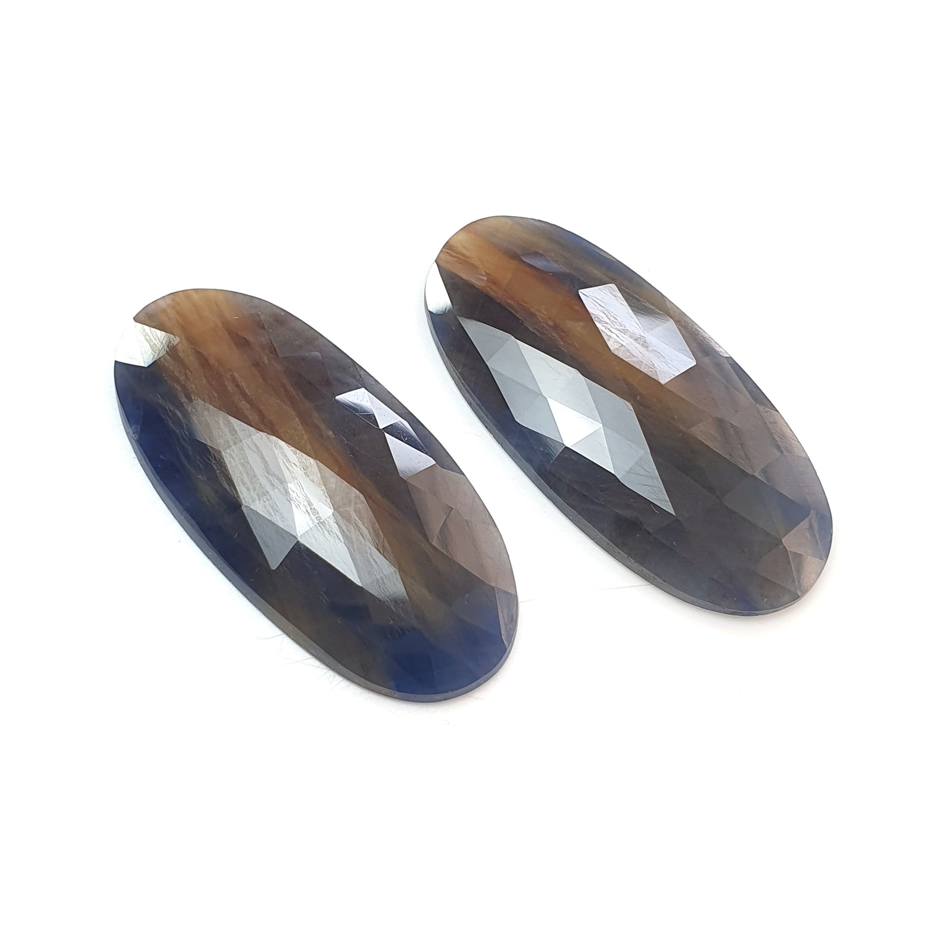 Sapphire Oval Rose Cut Slices