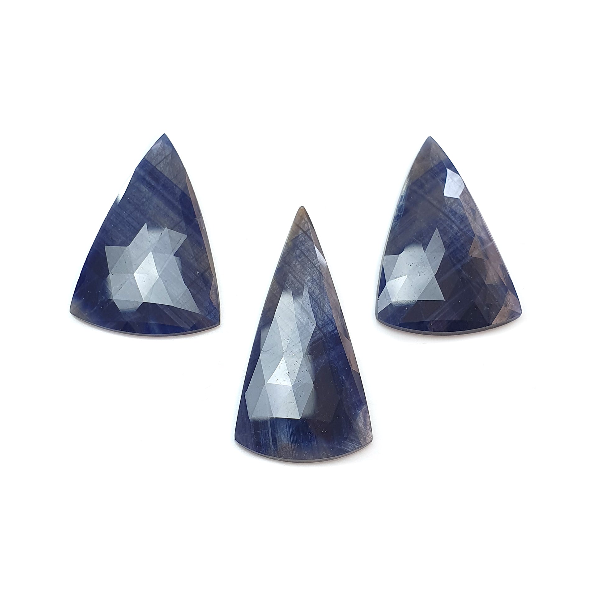 Sapphire Triangle Rose Cut Slices