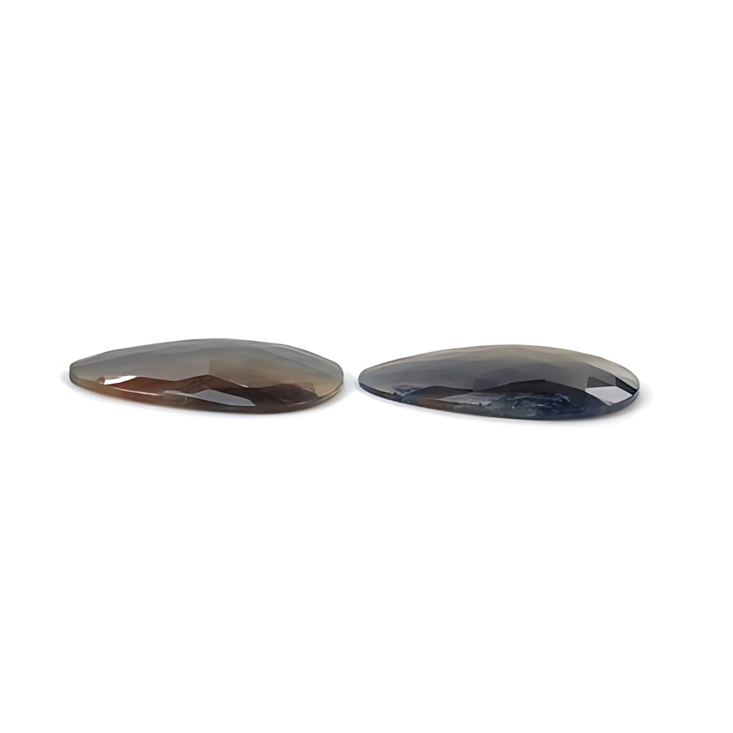40.50cts Natural Untreated Multi Sapphire Gemstone Fancy Shape Rose Cut Slices Pair