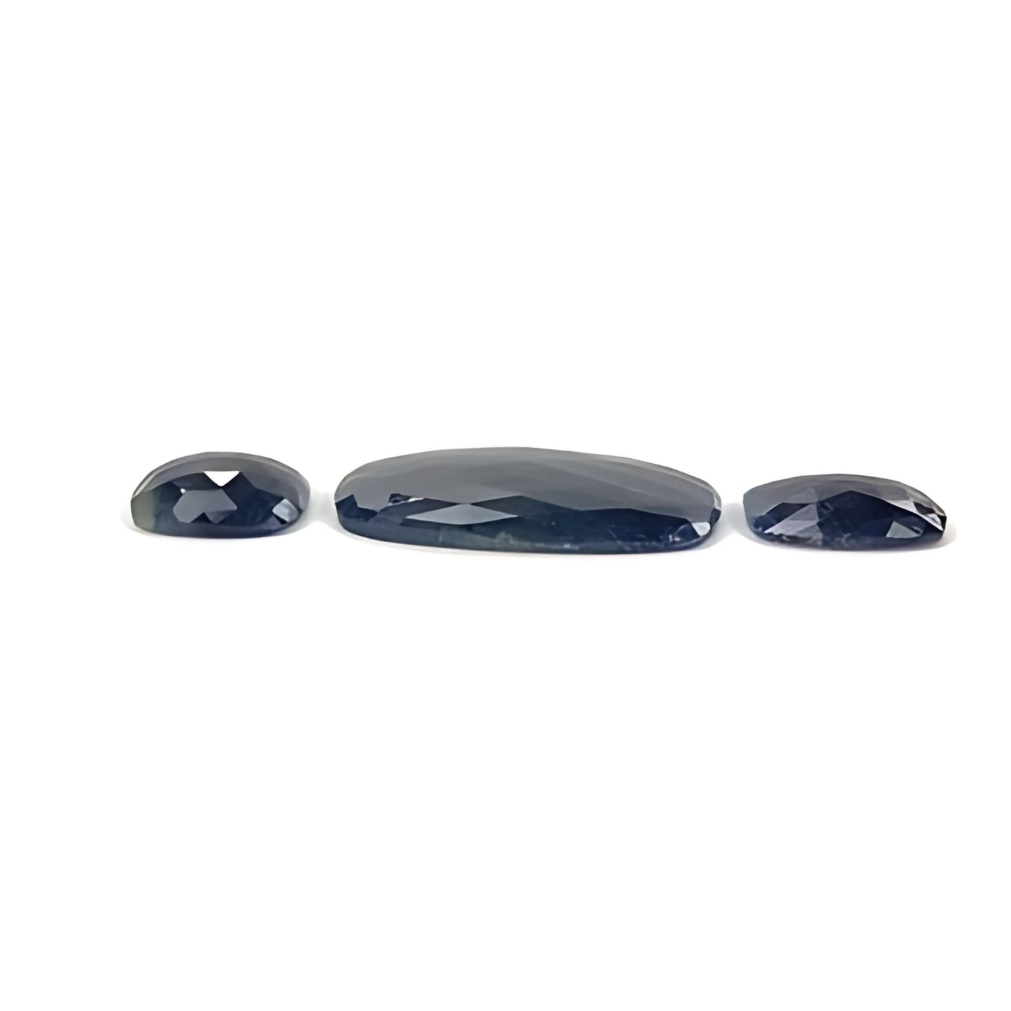48.50cts Natural Untreated Multi Sapphire Gemstone Cushion Shape Rose Cut Slices 3pcs