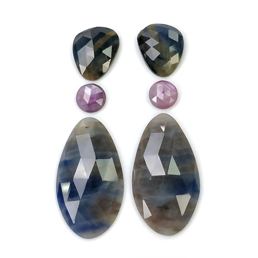 Zafiro múltiple con parte posterior plana