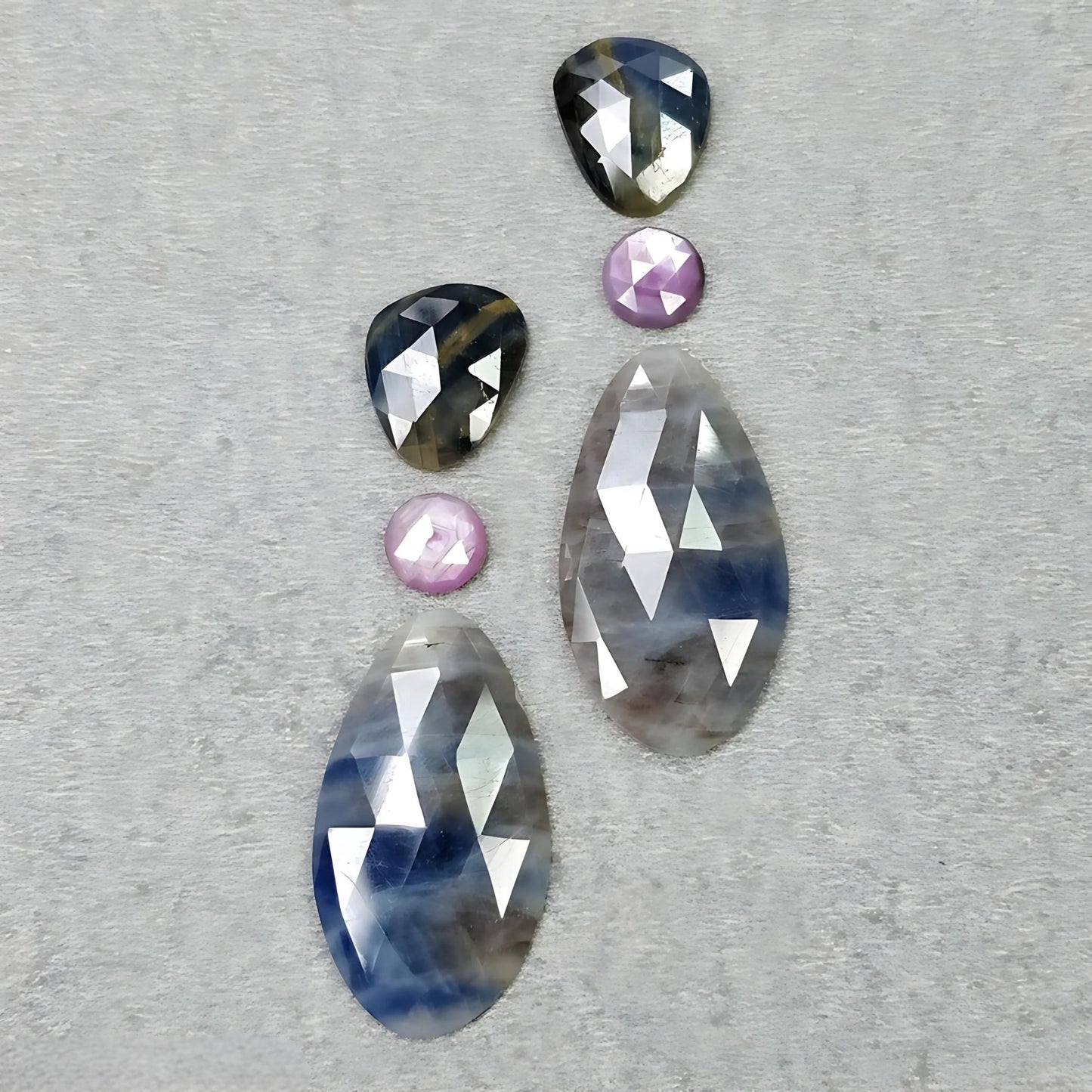 Multi Sapphire Rose Cut Slices