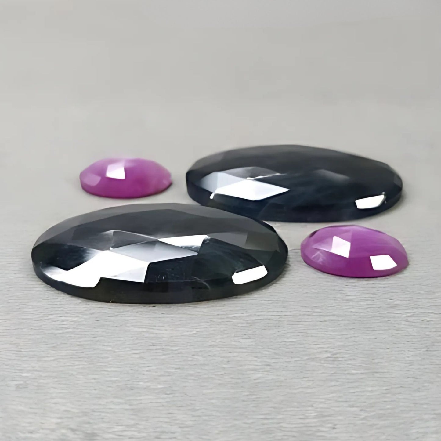 63.00cts Natural Untreated Multi Sapphire Gemstone Oval Shape Rose Cut Slices 4pcs