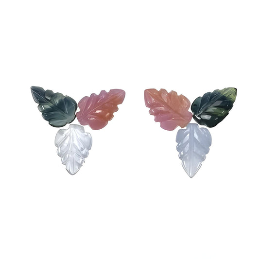 multi sapphire leaves carving