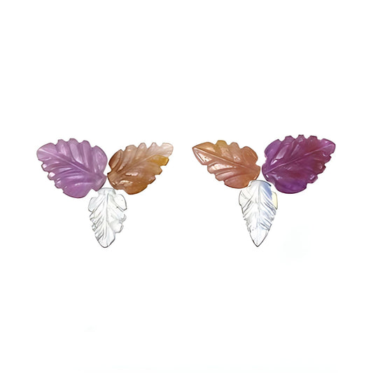 multi sapphire leaves shape carving
