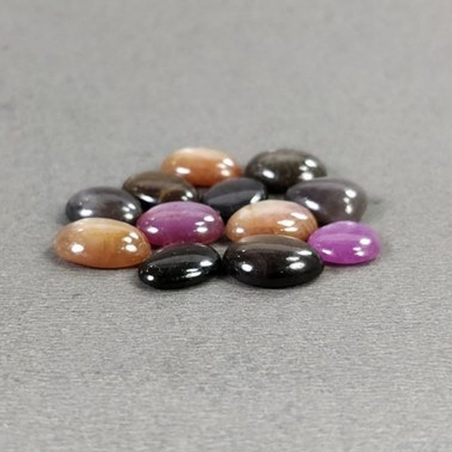 37.60cts Natural Untreated Star Multi Sapphire Gemstone Egg Shape Cabochon 12pcs