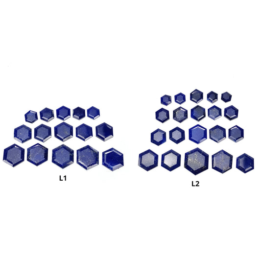 LAPIS LAZULI Gemstone Normal Cut : Natural Untreated Unheated Blue Lapis Hexagon Shape 15pcs & 20pcs lots