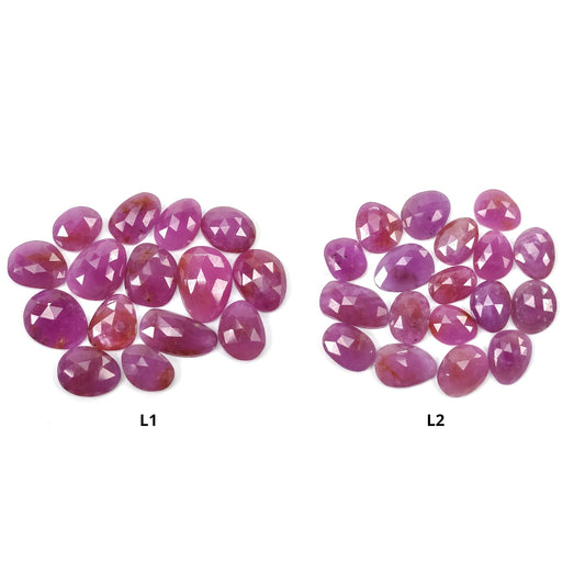 Raspberry Pink Sheen Sapphire Gemstone Rose Cut : Natural Untreated Unheated Uneven Shape Lots