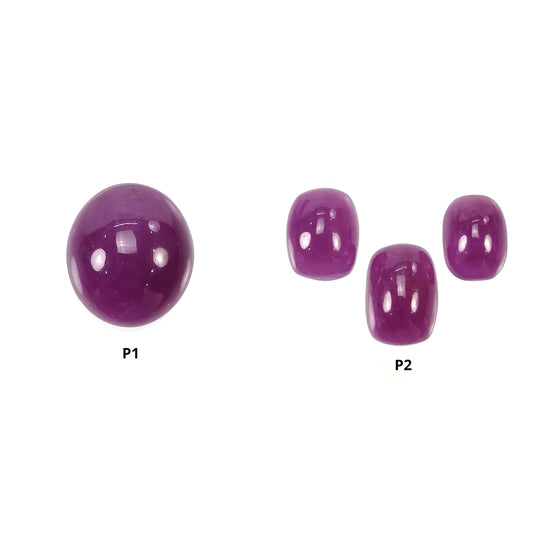 Purple Ruby Gemstone Cabochon : Natural Untreated Unheated Ruby Oval & Cushion Shape