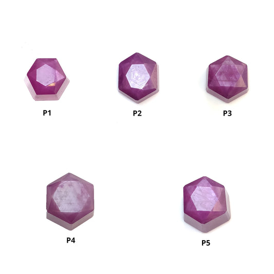 Raspberry Sheen Sapphire Gemstone Normal Cut : Natural Untreated Unheated Pink Sapphire Hexagon Shape