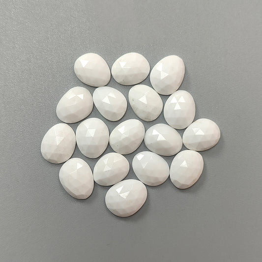 white opal egg shape rose cut slices