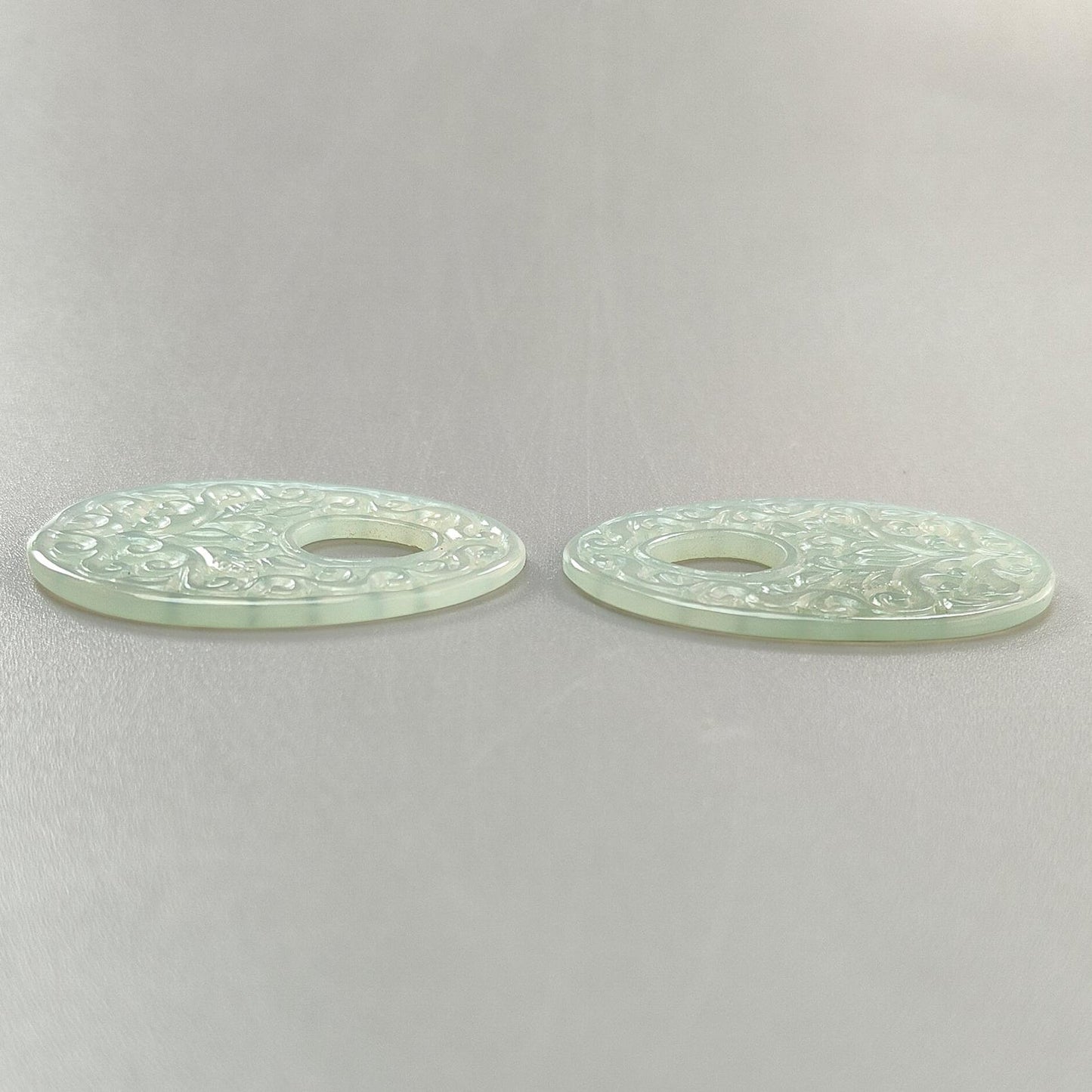 Orange, Green Onyx Gemstone Carving: Natural Color Enhanced Onyx Hand Carved Fancy, Egg Shapes Pair for Jewelry July Birthstone