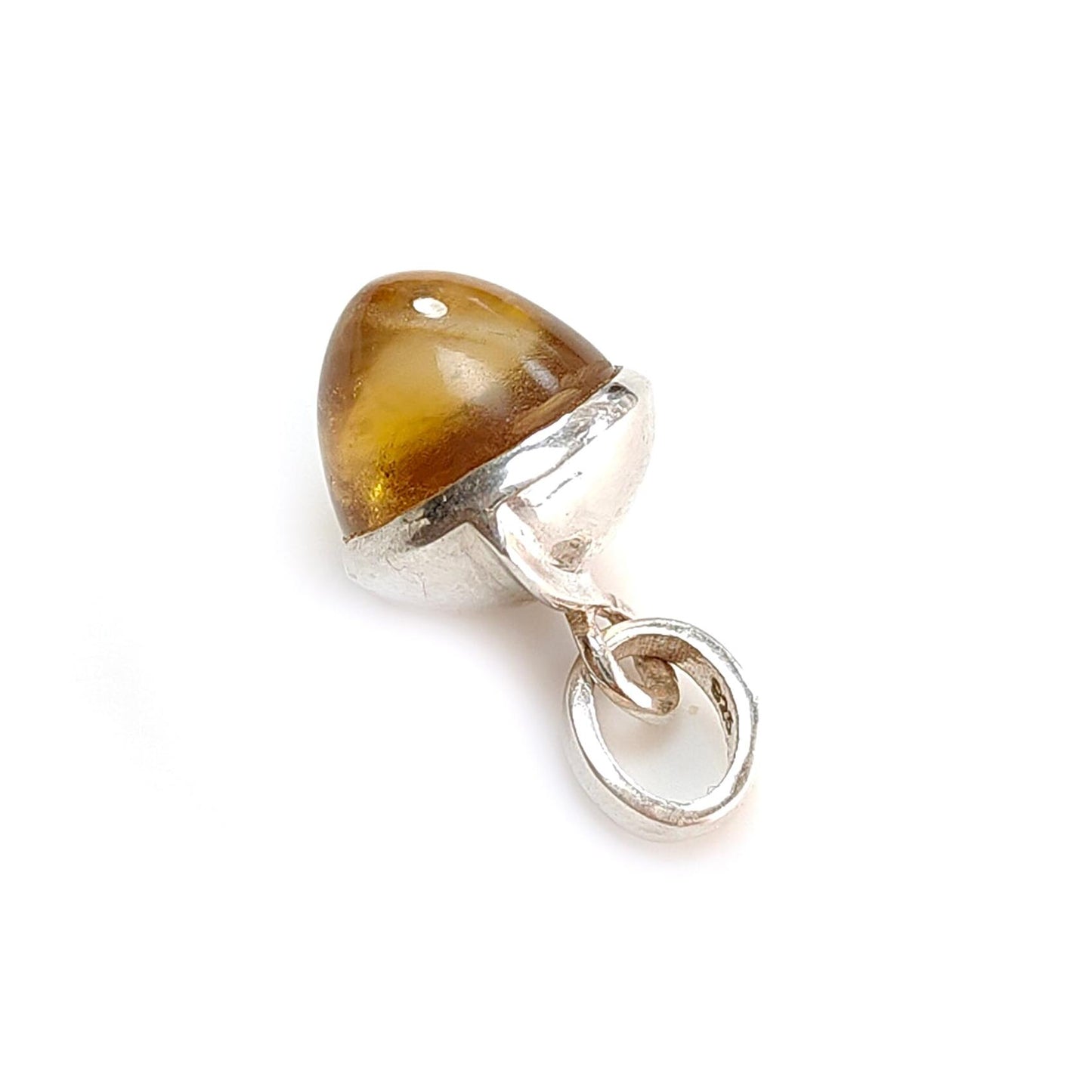 Smoky Quartz & Citrine Gemstone 925 Sterling Silver Pendant: Natural Quartz Bezel Set Regular Size Bullet Pendant with Normal Loop 1"