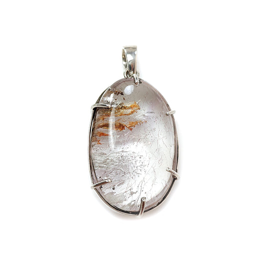 Bi-Color Amethyst Plain Oval Pendant
