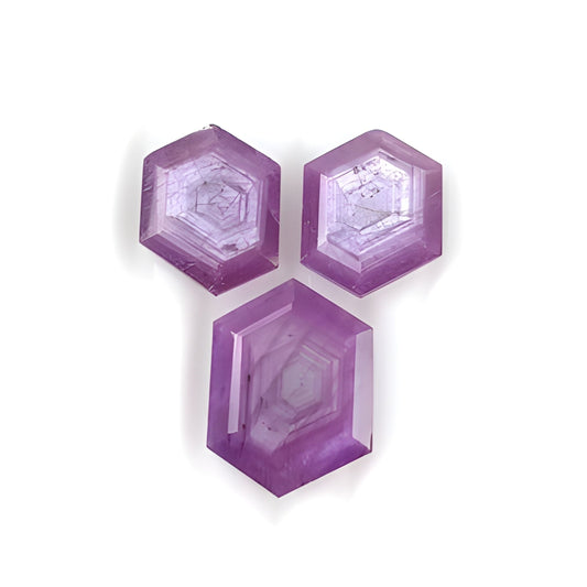 sapphire hexagon shape faceted cut