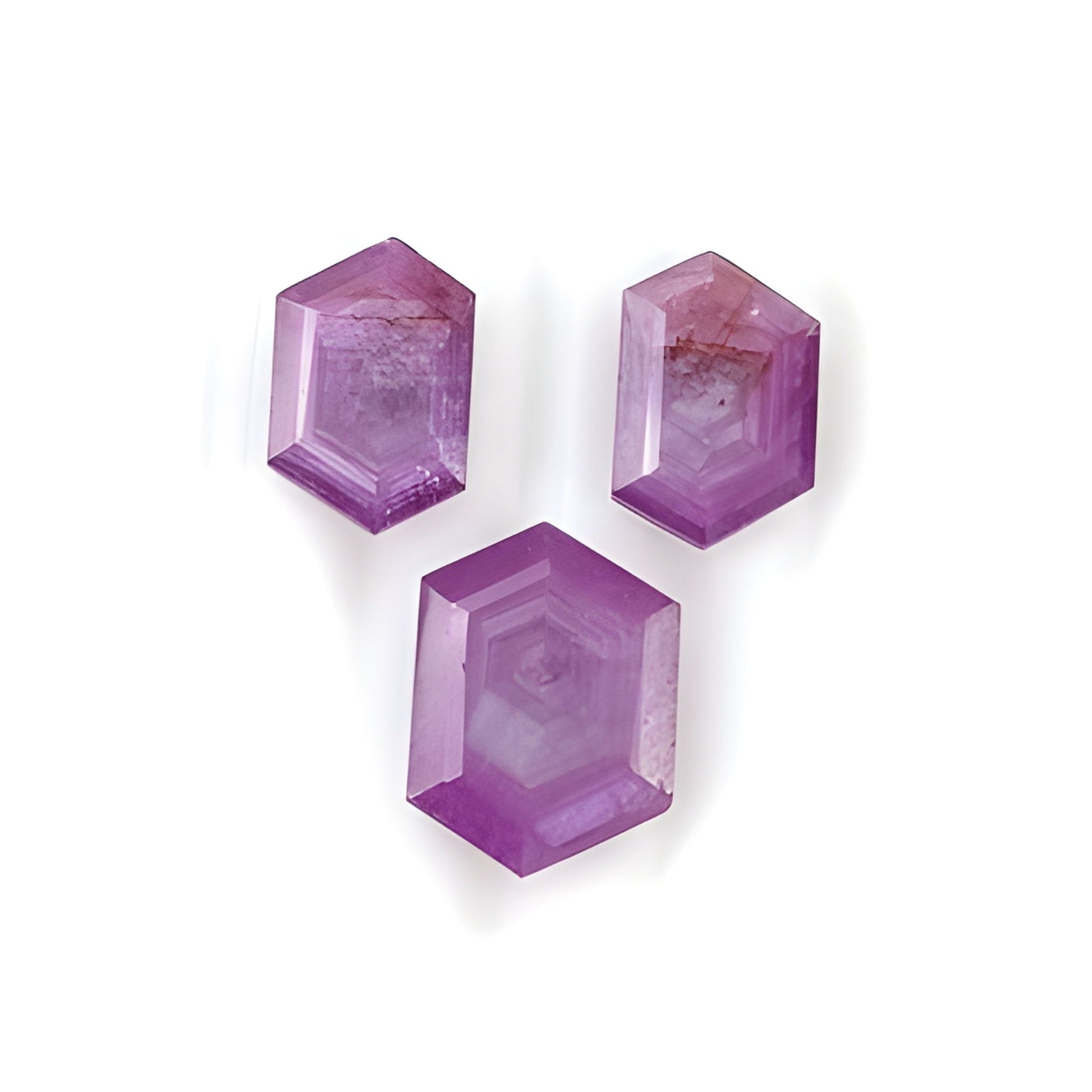 sapphire hexagon shape faceted cut