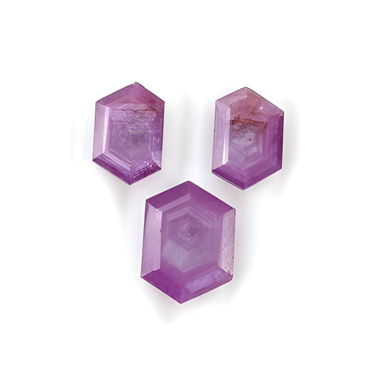 sapphire hexagon shape faceted cut